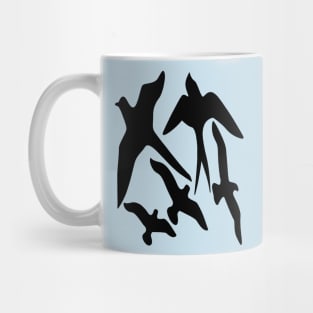 Birder Silhouette Swallow Swift and Seagulls Mug